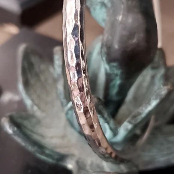 Silpada Bangle Bracelet 925 Hammered Solid Sterling Silver - Picture 6 of 16